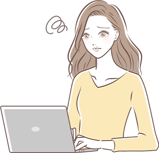 悩んでる女の人のイラスト